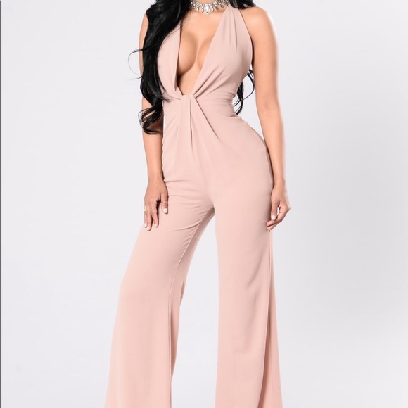 Fashion Nova Pants - Can't stop my love Jumpsuit-nude